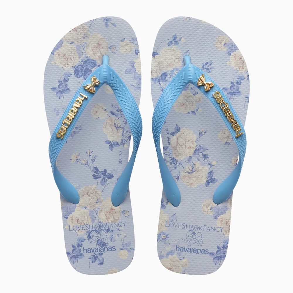 LoveShackFancy X Havaianas Women's Whisper Blue Top Flip Flops